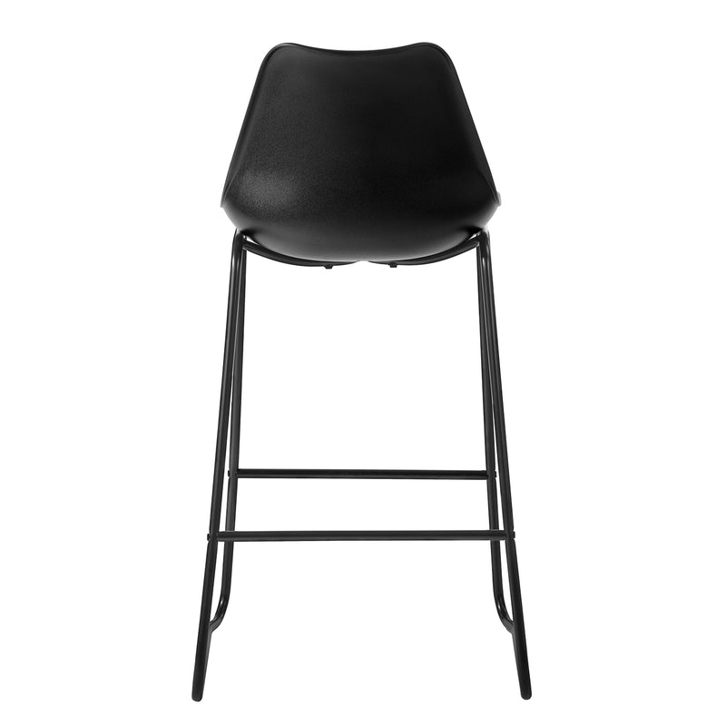 28" Counter Bar Stools Set of 2 with Back and Footrest, Faux leather Upholstered, Gray