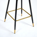 26.8 in Swivel Counter Height Bar Stools with Black Gold Legs (Set of 2)- Cognac PU Leather