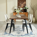 Modern 5-Piece Dining Set with Beige Upholstered Chairs