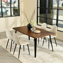 Modern 5-Piece Dining Set with Beige Upholstered Chairs