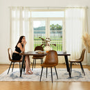 Modern 5-Piece Dining Set with Suede Brown Upholstered Chairs