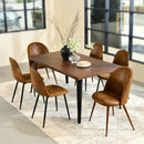 Modern 5-Piece Dining Set – Brown Chairs
