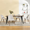 Modern 5-Piece Dining Set – Beige Chairs