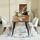 Modern 5-Piece Dining Set – Beige Chairs