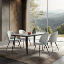 Modern 5-Piece Dining Set – Beige Chairs