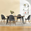 Modern 5-Piece Dining Set – Dark Gray Chairs
