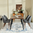 Modern 5-Piece Dining Set – Dark Gray Chairs