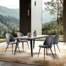 Modern 5-Piece Dining Set – Dark Gray Chairs