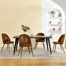 Modern 5-Piece Dining Set – Brown Chairs