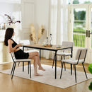 Modern 5-Piece Dining Set with Beige Upholstered Chairs