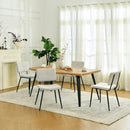 Modern 5-Piece Dining Set with Beige Upholstered Chairs