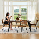 Modern 5-Piece Dining Set with Suede Brown Upholstered Chairs