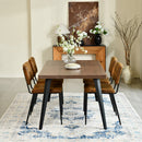 Modern 5-Piece Dining Set with Suede Brown Upholstered Chairs