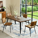 Modern Faux Leather Dining Chair with Black Metal Legs – Set of 4