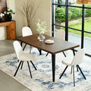 Modern Dining Table for 4-6 People – Sturdy Metal Legs, Available in Dark Brown & White Marble