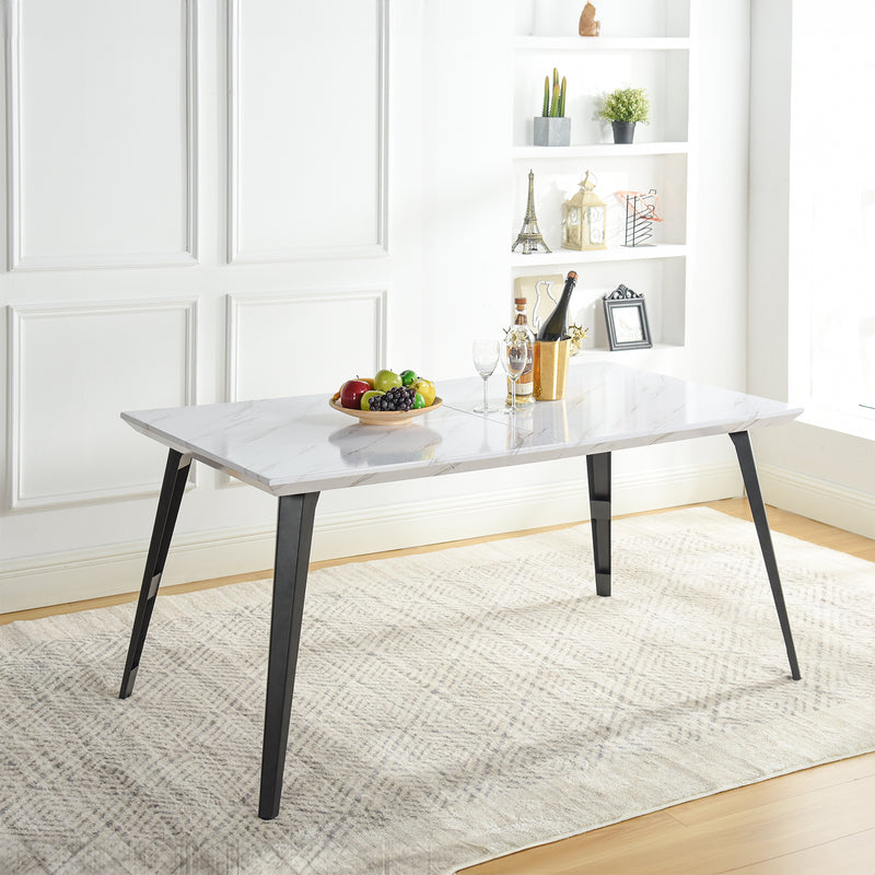 Modern 5-Piece Dining Set with Rustic Chairs