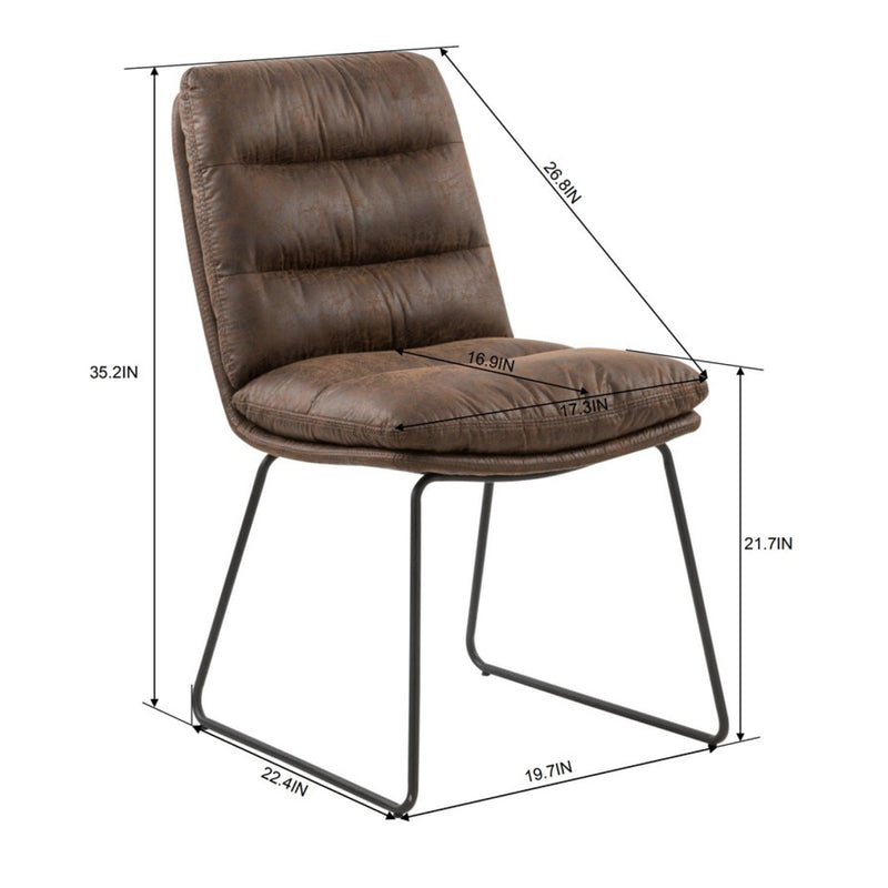 STEFFEN Mid-Century Modern Upholstered Dining Chairs(Set of 2)