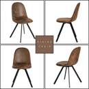 Set of 4 Modern Fabric Dining Chairs – Available in Beige and Brown