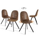 Set of 4 Modern Fabric Dining Chairs – Available in Beige and Brown