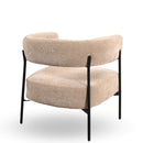 Modern Beige Fabric Accent Chair with Foam Cushion & Black Painted Legs