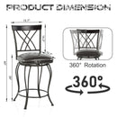 26in 360° Swivel Barstools (Set of 2) – Elegant Double-X Backrest, Ergonomic Design, and Durable Metal Frame
