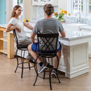 26in 360° Swivel Barstools (Set of 2) – Elegant Double-X Backrest, Ergonomic Design, and Durable Metal Frame