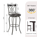 Wichita 29" Industrial Swivel Bar Stools - Set of 2 (Black)