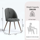 ZOMBA Dining Chair - Grey Teddy Fabric with Walnut Wood Legs (Set of 2)