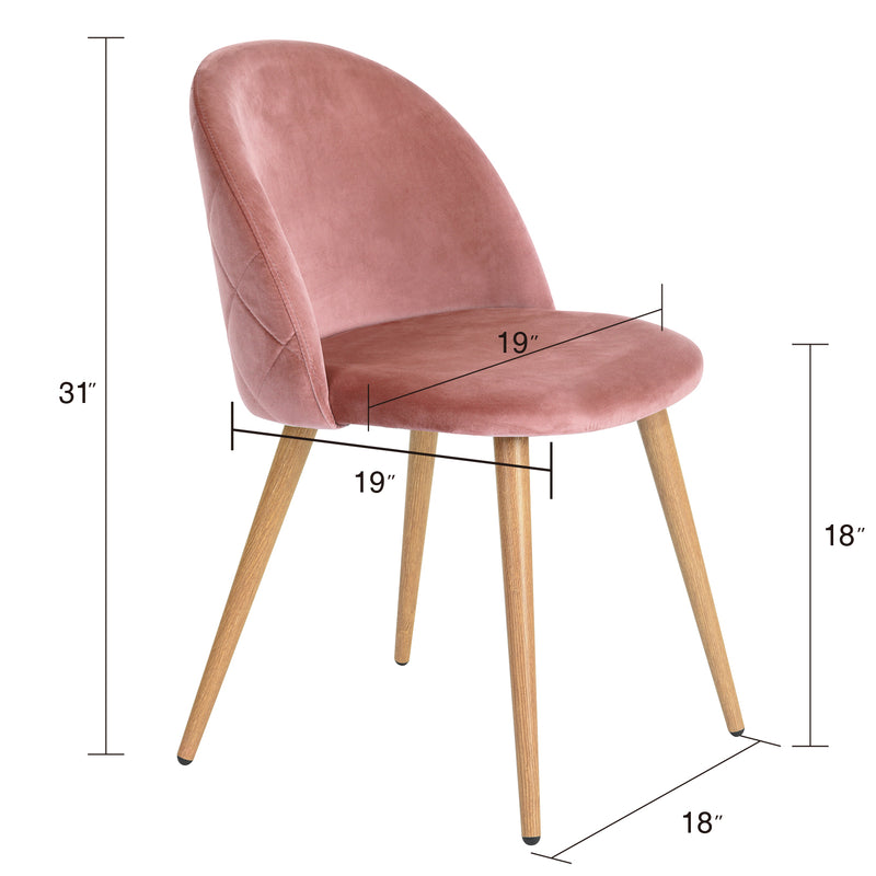 Rose Velvet Dining Chairs Set of 2