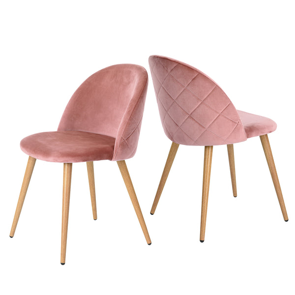 Rose Velvet Dining Chairs Set of 2