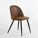 Set of 2 Modern Brown Upholstered Dining Chairs