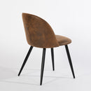 Set of 2 Modern Brown Upholstered Dining Chairs