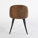 Set of 2 Modern Brown Upholstered Dining Chairs