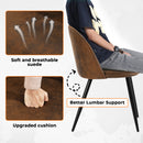 Set of 2 Modern Brown Upholstered Dining Chairs