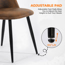 Set of 2 Modern Brown Upholstered Dining Chairs