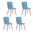 Modern Fabric Dining Chair - Upholstered Seat with Golden Powder-Coated Legs (Set of 4)