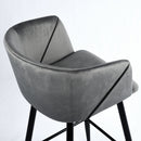 ALDRIDGE 26in Counter Stool Set of 2 - Grey Velvet with Black Metal Legs