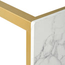 BRANDT Marble Dining Table with Gold Legs – 120 cm Length