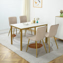 BRANDT Marble Dining Table with Gold Legs – 120 cm Length