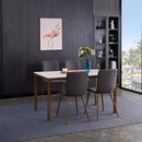 BRANDT Marble Dining Table with Gold Legs – 120 cm Length