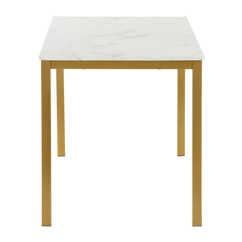 BRANDT Marble Dining Table with Gold Legs – 120 cm Length