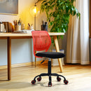 Office Chair with Red PU Casters – Adjustable Height, Black Corduroy Upholstery