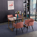 Modern Glass Top Table with Gold Metal Base