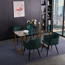 Modern Glass Top Table with Gold Metal Base