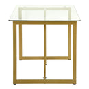 Modern Glass Top Table with Gold Metal Base