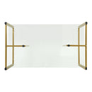 Modern Glass Top Table with Gold Metal Base
