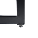 55in Slip Smoke Grey Glass Dining Table with Black Metal Legs