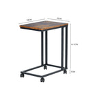 Industrial-Style Rolling Side End Table