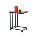 Industrial-Style Rolling Side End Table