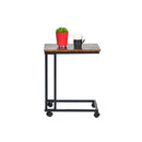 Industrial-Style Rolling Side End Table